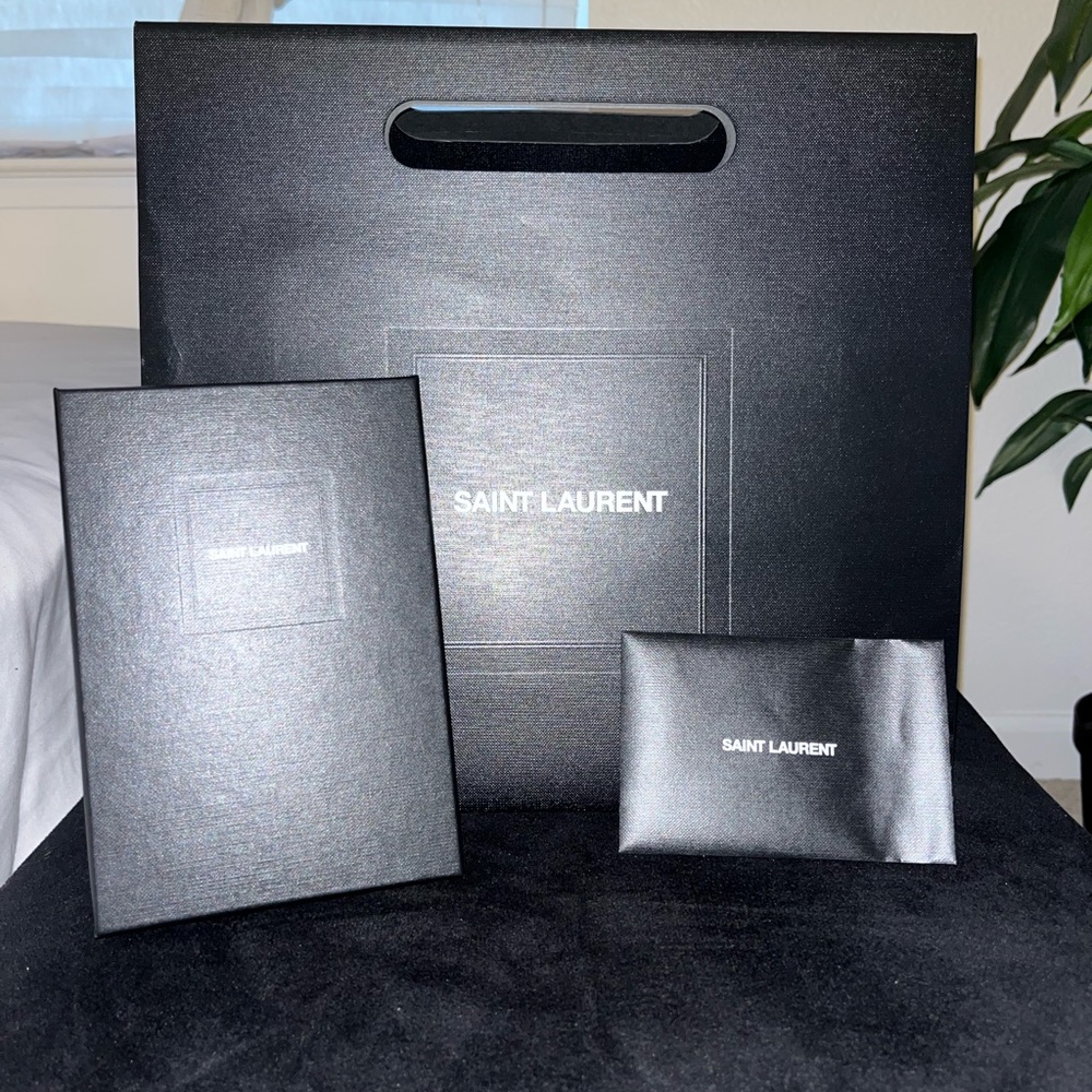 YSL SHOPPING BAG, ENVELOPE, AND WALLET BOX (ALL EMPTY)